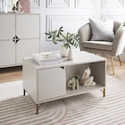 Table basse creme pieds dores - B&M à Béziers Table basse creme pieds dores en promo chez B&M Béziers à 49,95 €