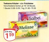 Kräutertee Angebote von Teekanne bei GLOBUS Erlangen für 1,59 €