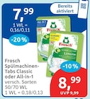 Spülmaschinen-Tabs Classic im Angebot bei budni in Buchholz Spülmaschinen-Tabs Classic Angebote von Frosch bei budni Buchholz für 7,99 €