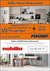 Möbel Fischer Möbel & Einrichtung Prospekt der aktuellen Woche mit 1 Seite, gültig von 01.02.2026 bis 28.02.2026, in Cadolzburg und Umgebung Aktueller Möbel Fischer Möbel & Einrichtung Prospekt in Cadolzburg und Umgebung, "Großer Küchen-Sonderverkauf" mit 1 Seite, 01.02.2026 - 28.02.2026