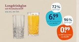 Longdrinkglas mit Kristallschliff Angebote bei tegut Aschaffenburg für 0,99 €