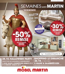 Catalogue Möbel Martin à Sarreguemines, avec 12 pages Prospectus Möbel Martin à Sarreguemines, "Saint-MARTIN divise les prix !", 12 pages, 20/10/2025 - 02/11/2025