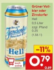 Grüner Vollbier oder Zirndorfer im Angebot bei Netto Marken-Discount in Karlstadt Grüner Vollbier oder Zirndorfer Angebote bei Netto Marken-Discount Karlstadt für 0,79 €