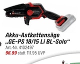 Akku-Astkettensäge GE-PS 18/15 Li BL-Solo Angebote bei toom Baumarkt Marl für 96,99 €