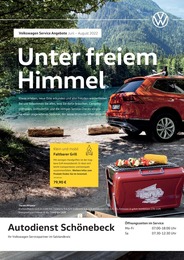 Volkswagen Prospekt für Schönebeck (Elbe) mit 1 Seite Volkswagen Prospekt für Schönebeck (Elbe): Endlich wieder Sommer, 1 Seite, 01.06.2022 - 31.08.2022