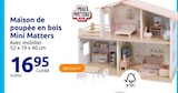 Maison de poupée en bois - Mini Matters en promo chez Action Tours à 16,95 €