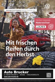 Aktueller Volkswagen Prospekt "Mit frischen Reifen durch den Herbst" Seite 1 von 1 Seite für Marktredwitz