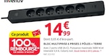Promo Bloc multiprise 6 prises 2 pôles + terre à 14,99 € dans le catalogue Mr.Bricolage à Montbrison