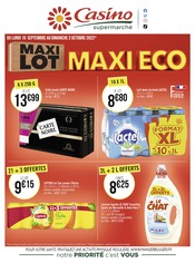 Catalogue Casino Supermarchés du moment, 19/09/2022 - 02/10/2022 Prospectus Casino Supermarchés en cours, "Maxi lot, maxi éco",19 pages