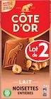 Tablettes de Chocolat Lait Noisettes Entières - Côte d'Or en promo chez Intermarché Hyper Tablettes de Chocolat Lait Noisettes Entières - Côte d'Or dans le catalogue Intermarché Hyper