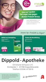 Aktueller mea - meine apotheke Apotheken Prospekt in Dippoldiswalde und Umgebung, "Unsere August-Angebote" mit 4 Seiten, 01.08.2025 - 31.08.2025