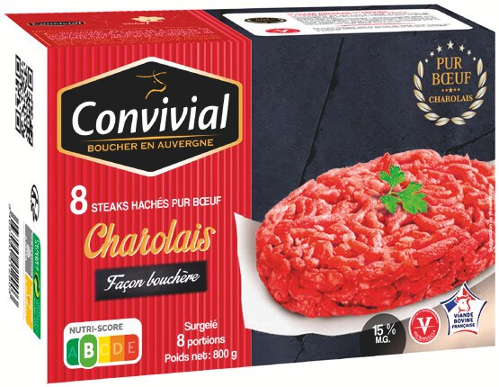 Convivial Steaks hachés pur boeuf Charolais Façon bouchère