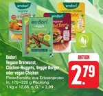 Vegane Bratwurst, Chicken-Nuggets, Veggie Burger oder vegan Chicken Angebote von Endori bei E center Würzburg für 2,79 €