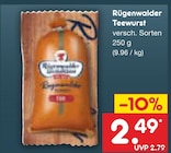 Teewurst von Rügenwalder für 2,49 € bei Netto Marken-Discount im Angebot Teewurst von Rügenwalder im aktuellen Netto Marken-Discount Prospekt