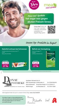 mea - meine apotheke Prospekt der Woche "Unsere August-Angebote" Seite 1, 01.08.2026 bis 31.08.2026 für Rottenacker Aktueller mea - meine apotheke Prospekt "Unsere August-Angebote" Seite 1 von 4 Seiten für Rottenacker