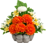 Bazarland Latour-Bas-Elne - Promo Jardinière avec ange chrysanthème, pivoine et orchidée Promo Jardinière avec ange chrysanthème, pivoine et orchidée à 14,99 € dans le catalogue Bazarland à Latour-Bas-Elne