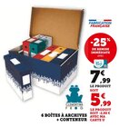 6 boîtes à archives + conteneur - Clementina Frog en promo chez Super U Villeurbanne à 5,99 €