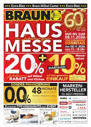 BRAUN Möbel-Center Prospekt für Homburg mit 4 Seiten BRAUN Möbel-Center Prospekt für Homburg: "HAUSMESSE", 4 Seiten, 24.10.2026 - 07.11.2026