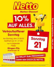 Netto Marken-Discount Kuchen Prospekt "10% auf ALLES" mit 2 Seiten