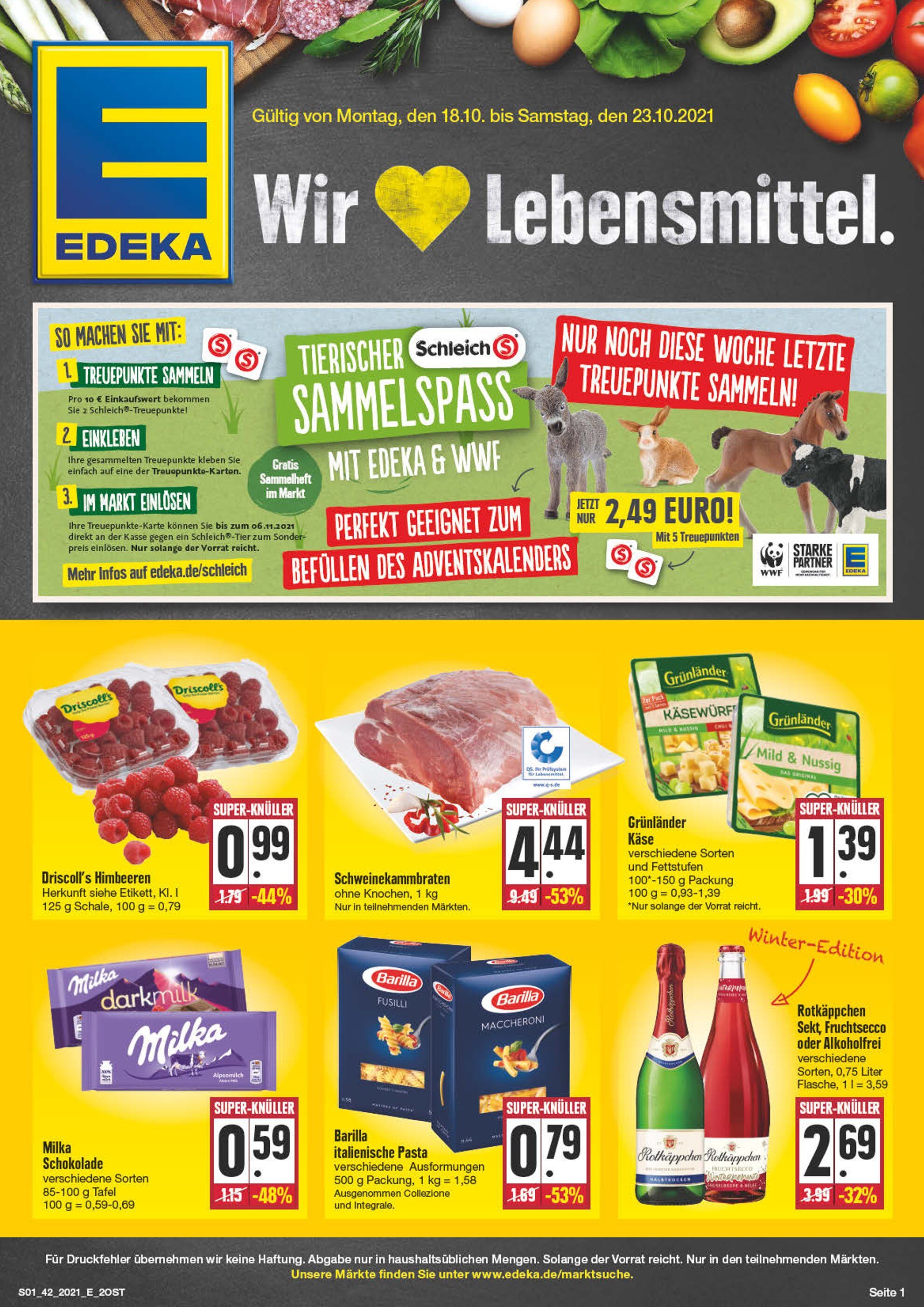 EDEKA Prospekt für Altenburg mit 24 Seiten EDEKA Prospekt für Altenburg: "Wir lieben Lebensmittel!", 24 Seiten, 18.10.2021 - 23.10.2021