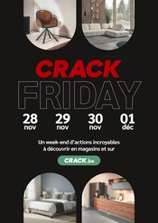 Prospectus Meubles & Décorations Crack en cours à Roubaix et alentours, "CRACK FRIDAY", 30 pages, 28/11/2025 - 01/12/2025 Catalogue Meubles & Décorations Crack en cours à Roubaix et alentours, "CRACK FRIDAY", 30 pages, 28/11/2025 - 01/12/2025