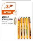 ROLLERBALL Worker von STABILO für 3,89 € bei Müller im Angebot ROLLERBALL Worker von STABILO im aktuellen Müller Prospekt