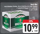 Bier im Angebot bei EDEKA in Ansbach Bier Angebote von Beck's bei EDEKA Ansbach für 10,99 €