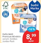 Premium Windeln im Angebot bei budni in Buchholz Premium Windeln Angebote von Hallo Welt bei budni Buchholz für 8,99 €