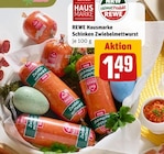 Schinken Zwiebelmettwurst Angebote von REWE Hausmarke bei REWE Kleve für 1,49 €