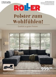 Wohnzimmer im ROLLER Prospekt "Polster zum Wohlfühlen!" auf Seite 1
