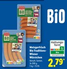 Metzgerfrisch Bio Traditions-Wiener Würstchen Angebote bei Lidl Heilbronn für 2,79 €