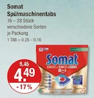 Spülmaschinentabs im V-Markt Prospekt Spülmaschinentabs von Somat im aktuellen V-Markt Prospekt für 4,49 €