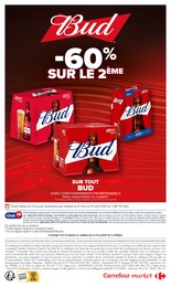 Prix et réduction Bud dans le prospectus Carrefour Market en cours Offre Bud dans le catalogue Carrefour Market du moment à la page 2