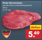 Aktuelles Rinder-Minutensteaks Angebot bei Netto Marken-Discount in Reutlingen ab 5,49 €