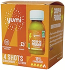 4 shots bio coup de foudre 18% gingembre - citron - YUMI en promo chez Intermarché Hyper 4 shots bio coup de foudre 18% gingembre - citron - YUMI dans le catalogue Intermarché Hyper