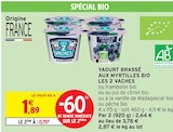 Yaourt brassé aux myrtilles bio - LES 2 VACHES dans le catalogue Intermarché