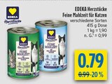 Feine Mahlzeit für Katzen Angebote von EDEKA Herzstücke bei diska Plauen für 0,79 €