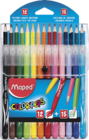 12 feutres et 15 crayons de couleur Color’Peps - MAPED à 3,49 € dans le catalogue Monoprix Margaret pn