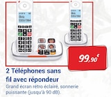 2 Téléphones sans fil avec répondeur - swissvoice en promo chez Technicien de Santé Troyes à 99,90 €