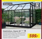Gewächshaus „Popular 86“ bei toom Baumarkt im Freital Prospekt für 599,00 €