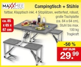 Campingtisch + Stühle von Maxxmee für 29,99 € bei Zimmermann im Angebot Campingtisch + Stühle von Maxxmee im aktuellen Zimmermann Prospekt
