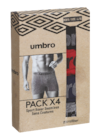 Les 4 boxers homme sans couture microfibre s/m et l/xl - umbro en promo chez Stokomani Neuilly-sur-Seine à 9,99 €