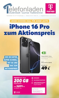 Aktueller Telefonladen Duderstadt Göttingen Prospekt "iPhone 16 Pro zum Aktionspreis" mit 8 Seiten