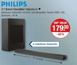 2.1 Kanal Soundbar von PHILIPS im aktuellen V-Markt Prospekt für 179,00 €