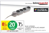 Bloc 4 prises + fiche extra plate argent - DOMÉDIA - Intermarché Hyper Bloc 4 prises + fiche extra plate argent - DOMÉDIA à 7,12 € dans le catalogue Intermarché Hyper