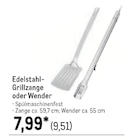 Edelstahl-Grillzange oder Wender bei METRO im Geisenheim Prospekt für 9,51 €