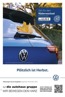 Aktueller Volkswagen Prospekt (Wernigerode, 1 Seite zum blättern Volkswagen Prospekt Herbstliche Angebote. mit 1 Seite