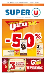 Prospectus Super U à Lessay, "La quinzaine des prix ultra bas", 28 pages, 01/10/2024 - 13/10/2024