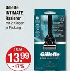 INTIMATE Rasierer von Gillette im aktuellen V-Markt Prospekt für 13,99 €