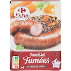 Saucisses fumées - CARREFOUR EXTRA - Carrefour à Reims Saucisses fumées - CARREFOUR EXTRA en promo chez Carrefour Reims à 3,55 €